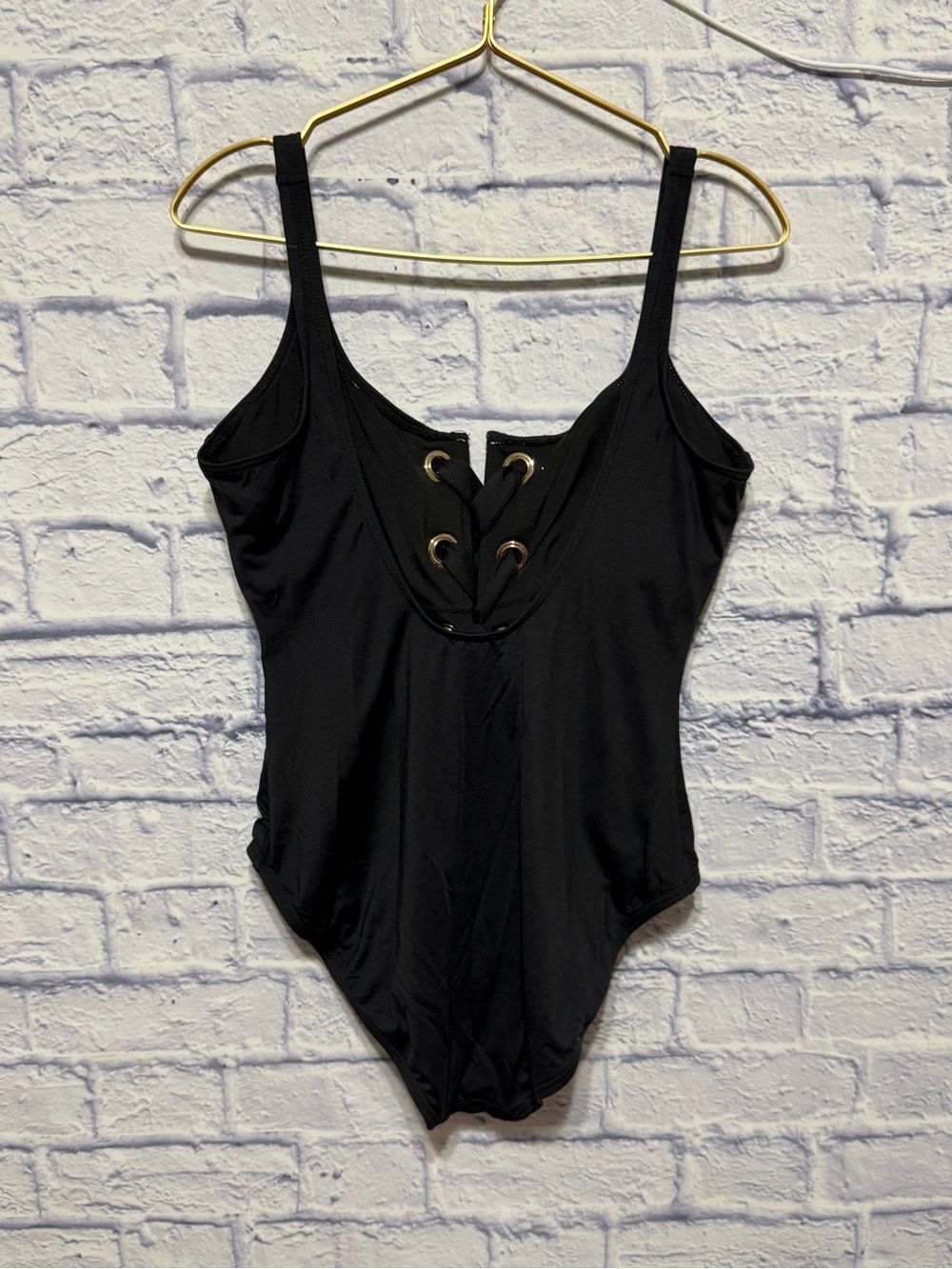 MICHAEL Michael Kors Black Lace Up One Piece‎ Swimsuit Size 14 MSRP $124
